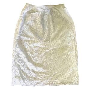 Vintage Charmode Ivory Lace Slip Skirt S/M